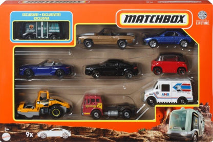 Matchbox 9-Pack Vehicles, Collection of 9 1:64 Scale Die-Cast Toy Cars Featuring Real-World Replicas of Recognizable Vehicles for Collectors and Kids 3 Years Old & Older, X7111 Single Limited edition