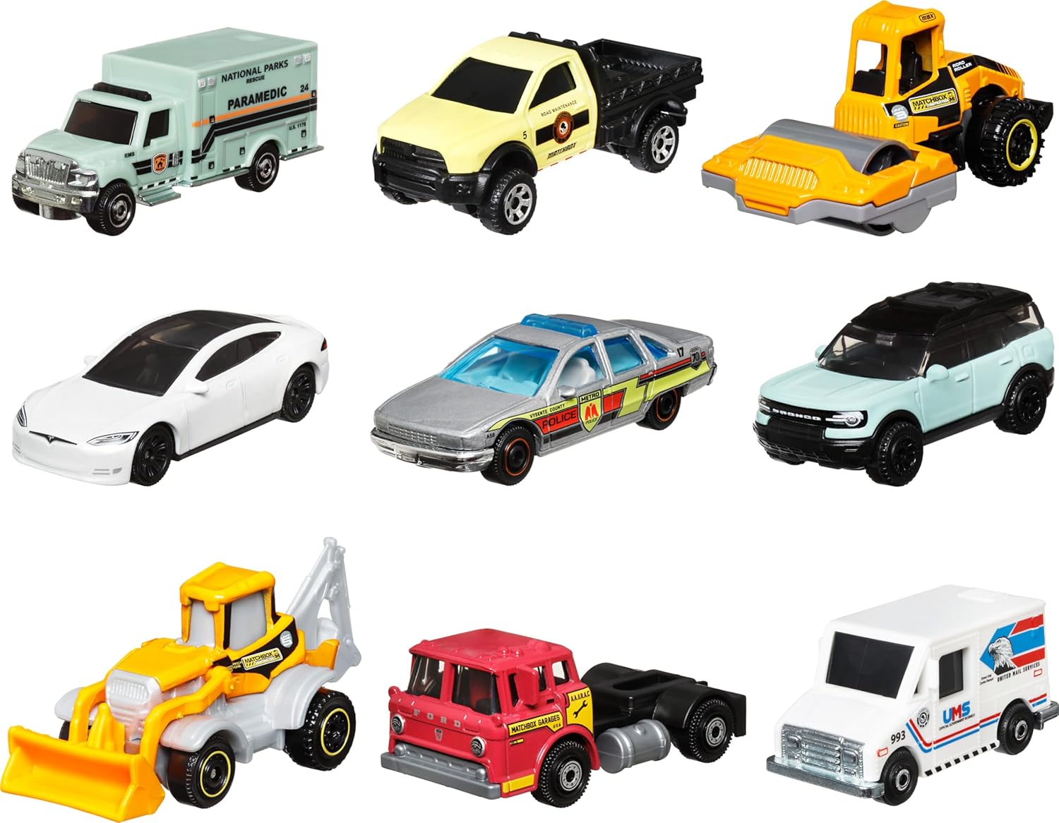 Matchbox 9-Pack Vehicles, Collection of 9 1:64 Scale Die-Cast Toy Cars Featuring Real-World Replicas of Recognizable Vehicles for Collectors and Kids 3 Years Old & Older, X7111 Single Limited edition