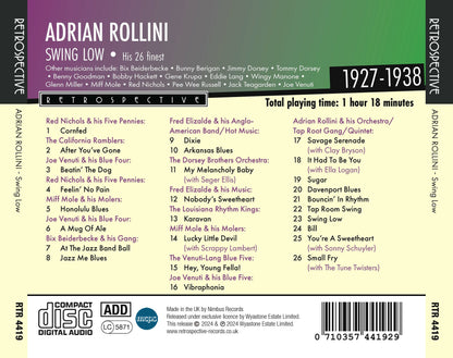 Adrian Rollini: Swing Low: His 26 Finest 1927-1938