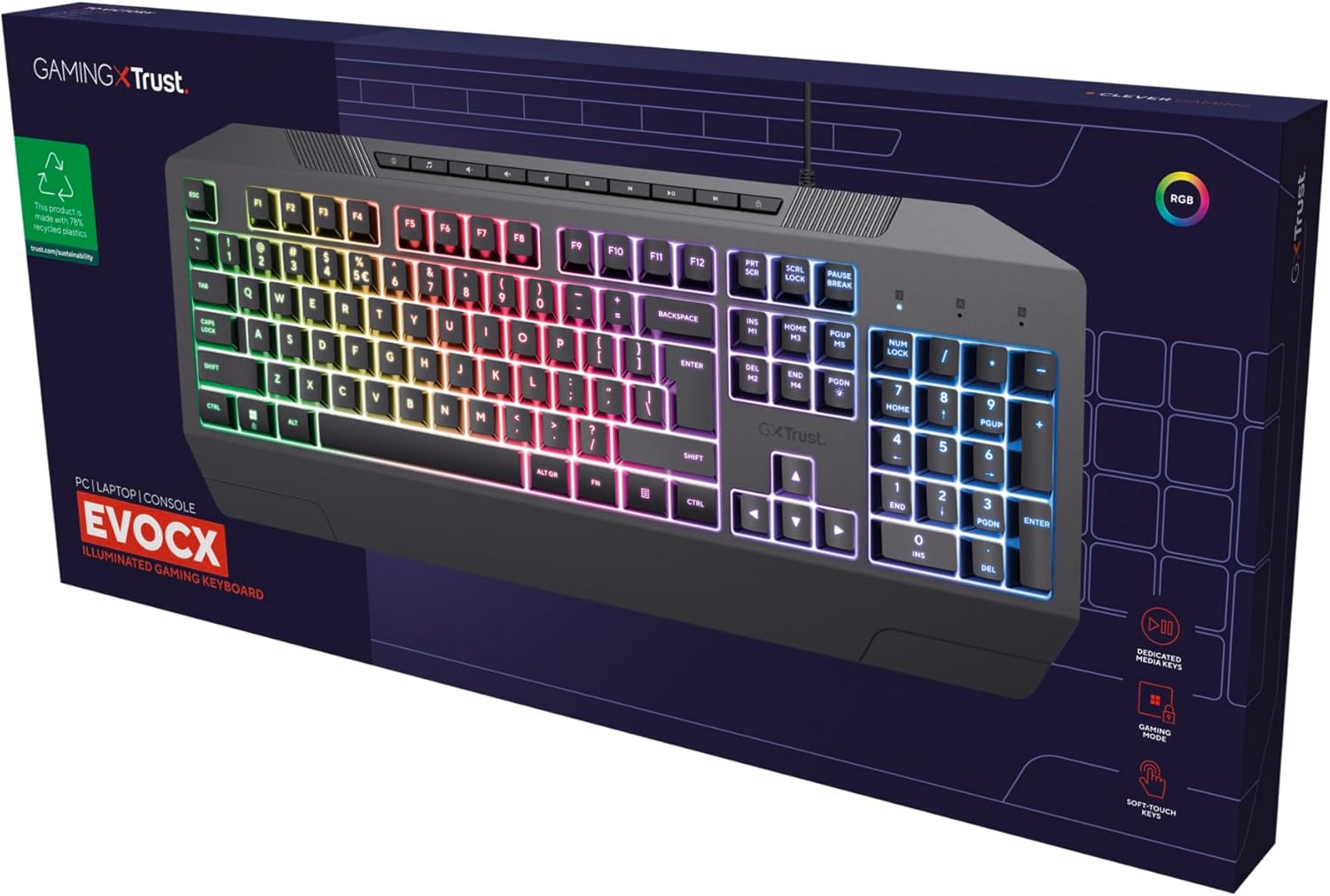 GXT836 EVOCX Gaming Keyboard UK