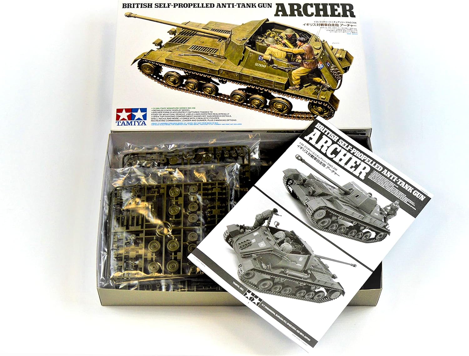 TAMIYA 300035356 300035356-1:35 Brit. Jagdpanzer Archer 17pdr, Faithful Replica, Plastic, Crafts, Model kit, Assembly, unpainted