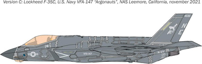 Italeri 1469 1:72 F-35C Lightning II Model Building Kit, Stand Model Building, Crafts, Hobby, Gluing, Plastic Kit, Detailed Military Kit