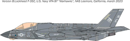 Italeri 1469 1:72 F-35C Lightning II Model Building Kit, Stand Model Building, Crafts, Hobby, Gluing, Plastic Kit, Detailed Military Kit