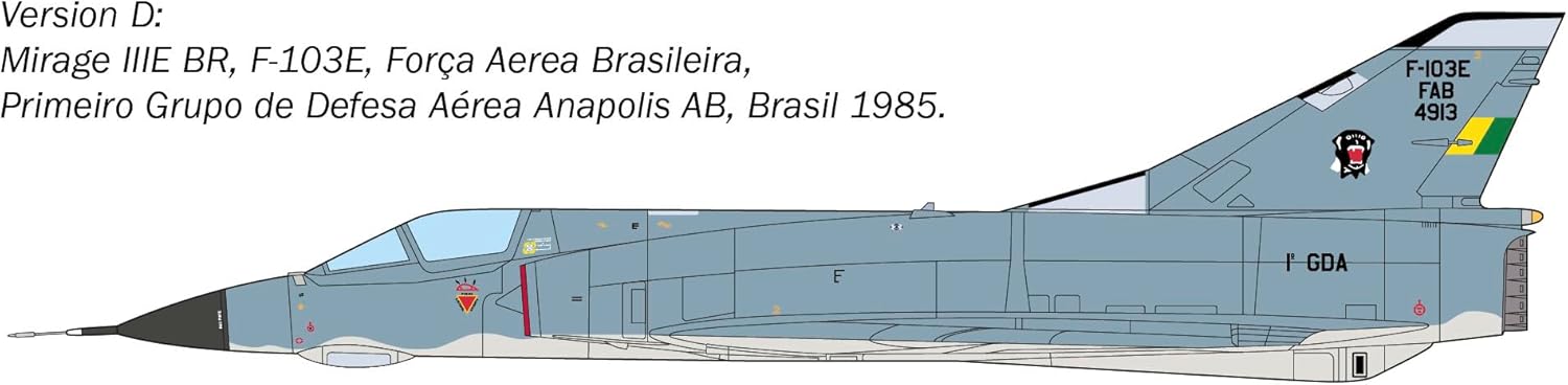 Italeri 2816 1:48 Mirage III E - Modellbau, Bausatz, Standmodellbau, Basteln, Hobby, Kleben, Plastikbausatz, detailgetreu, Militär Bausatz