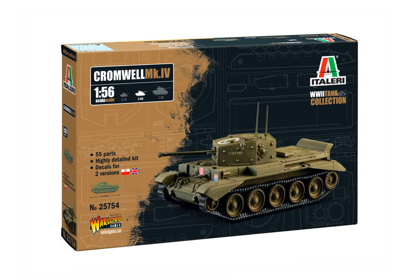 Italeri 25754 Cromwell MK IV, standing model building, crafts, hobby, gluing, plastic, detailed military kit, tank 1:56