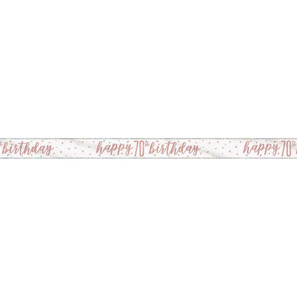 Unique 84859 - Striscione Buon 70° Compleanno - 2,74 m - Festa a tema Glitz Ora Rosa - 1 Pezzo (Confezione da 1