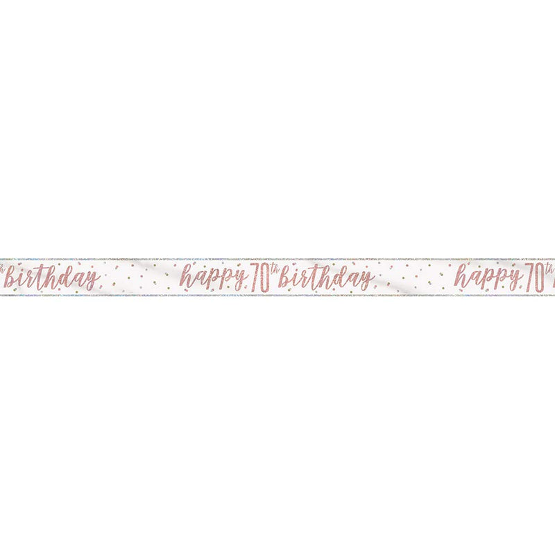 Unique 84859 - Striscione Buon 70° Compleanno - 2,74 m - Festa a tema Glitz Ora Rosa - 1 Pezzo (Confezione da 1