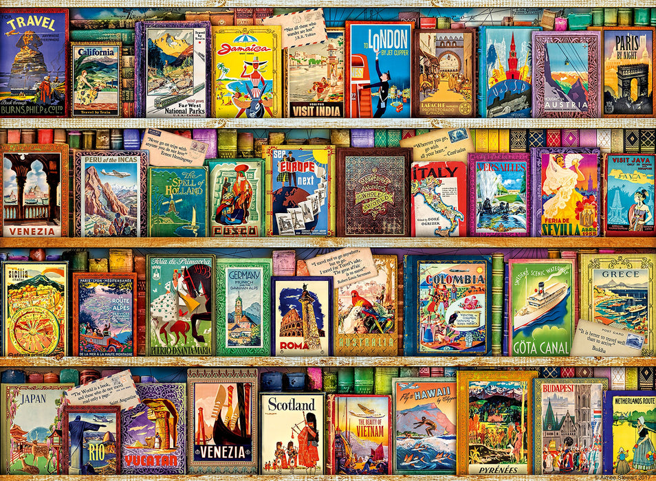 Ravensburger Vintage Travel Guides 500 Piece Jigsaw Puzzle for Adults and Kids Age 10 Years Up