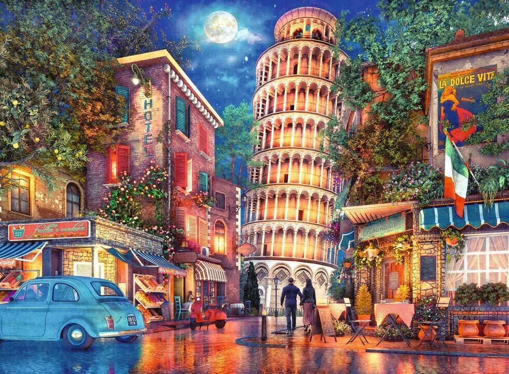 Ravensburger Puzzle 12000709 - Abends in Pisa - 500 Teile Puzzle für Erwachsene und Kinder ab 12 Jahren, Stadt-Puzzle Pisa