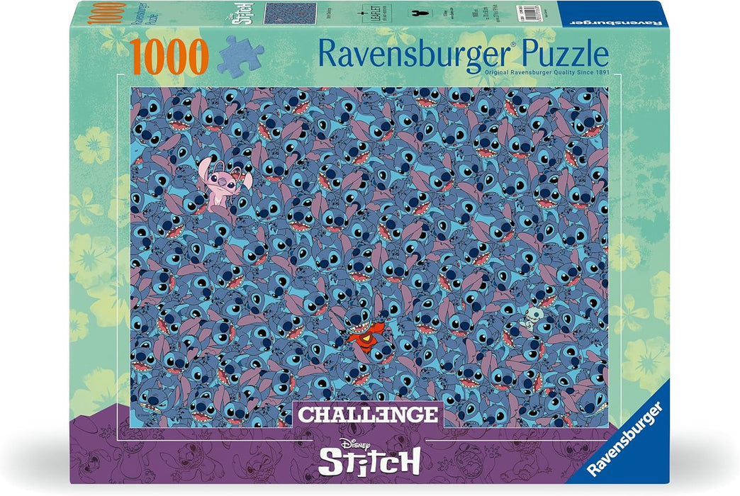 Ravensburger 12001265 - Disney Stitch Challenge - 1000 pieces jigsaw puzzle – Puzzle for adults and kids age 14 years up, Stitch puzzle, gifts for Stitch fans