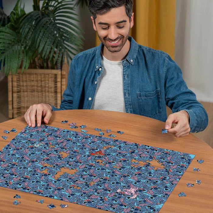 Ravensburger 12001265 - Disney Stitch Challenge - 1000 pieces jigsaw puzzle – Puzzle for adults and kids age 14 years up, Stitch puzzle, gifts for Stitch fans