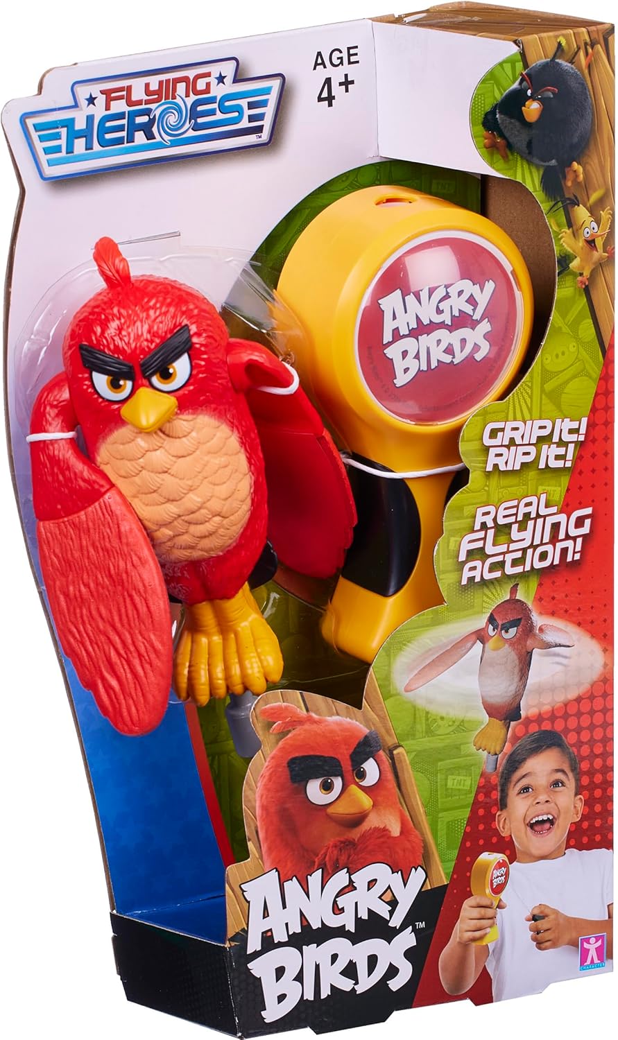 Character Options Flying Heroes Angry Birds action toy. Grip It and Rip It! Real flying action! Pull the ripcord and watch it fly. Boys aged 4+, Red