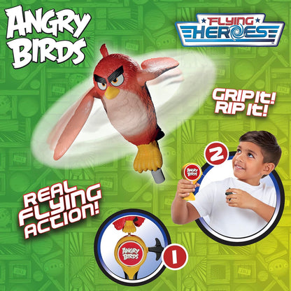 Character Options Flying Heroes Angry Birds action toy. Grip It and Rip It! Real flying action! Pull the ripcord and watch it fly. Boys aged 4+, Red
