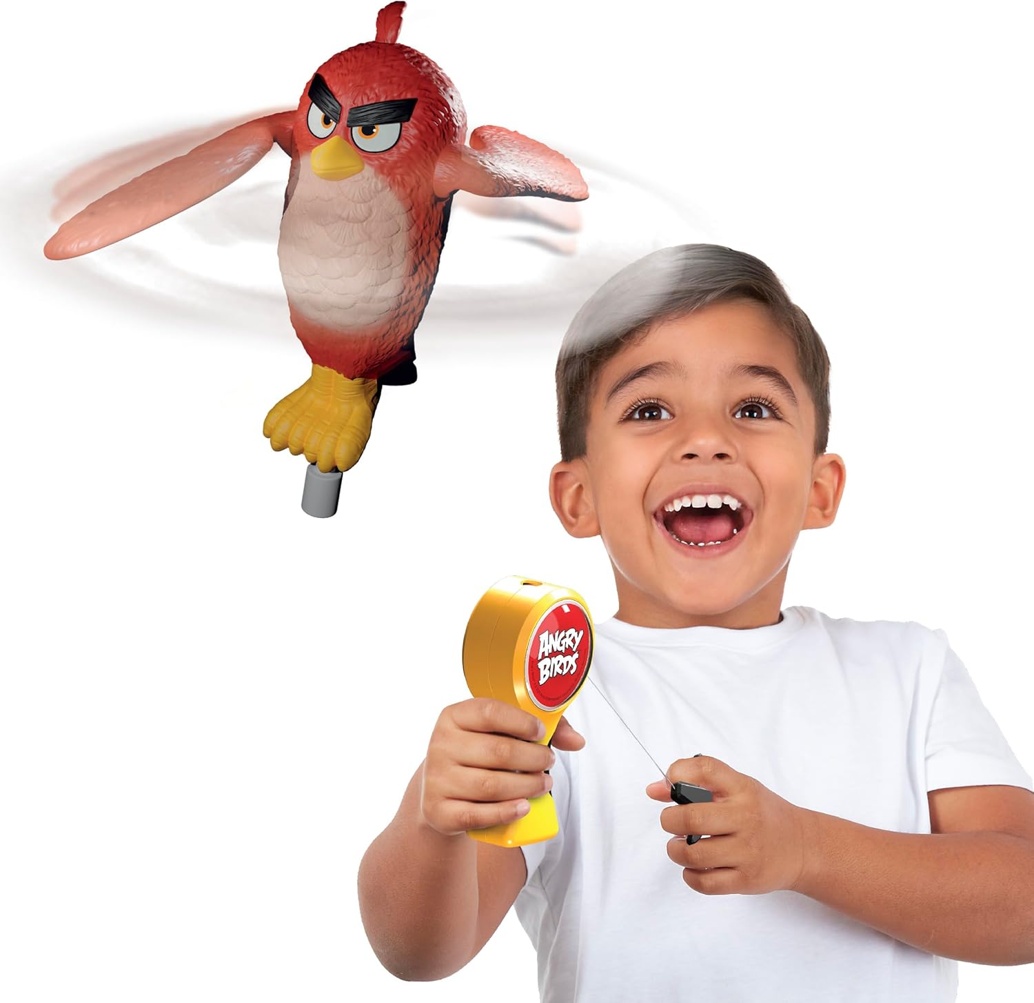 Character Options Flying Heroes Angry Birds action toy. Grip It and Rip It! Real flying action! Pull the ripcord and watch it fly. Boys aged 4+, Red