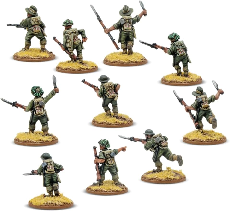 Warlord Games Gurkha Section - 28mm Scale Miniatures for Bolt Action Highly Detailed World War 2 Miniatures for Table-top Wargaming