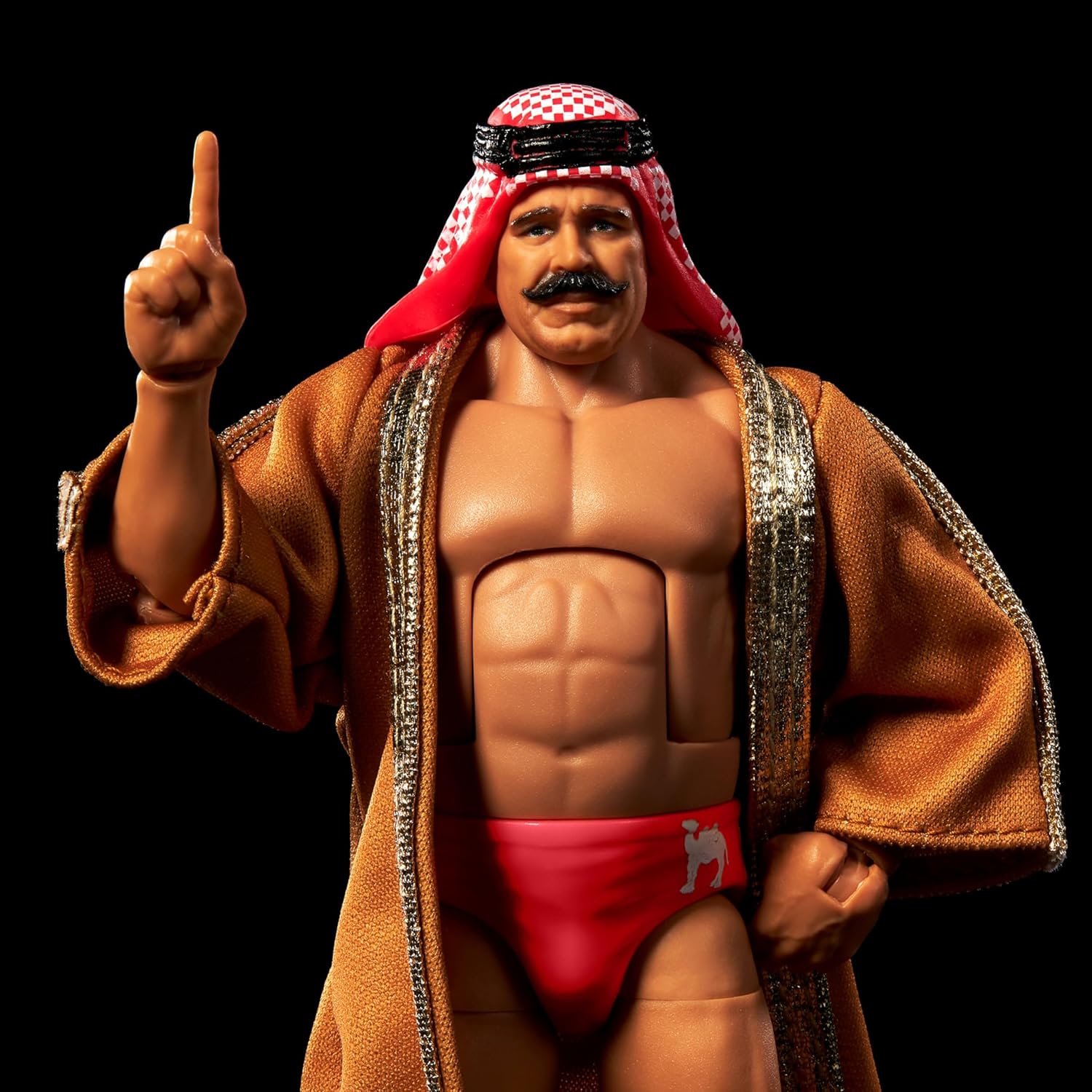Mattel WWE Figur Iron Sheik Elite Collection Legende, austauschbare Hände und Zubehör, Truefx-Technologie, 25 Gelenke, zum Sammeln, Spielzeug für Kinder, ab 3 Jahren, HVF57, HVF57