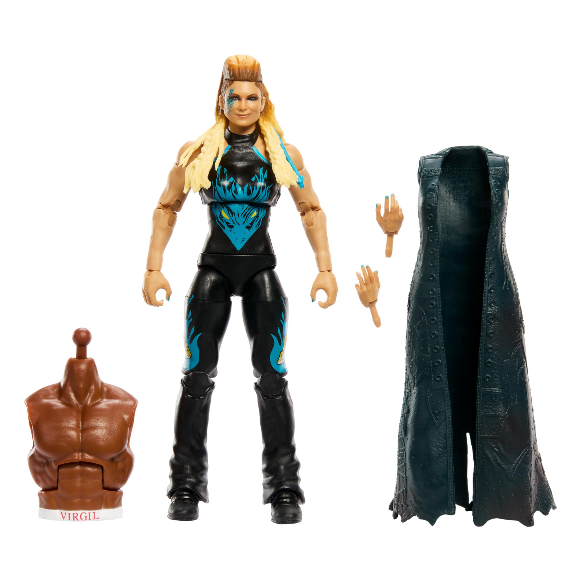Mattel WWE Elite Collection Action Figure Royal Rumble Beth Phoenix with Accessory and Virgil Build-A-Figure Parts, HVF81