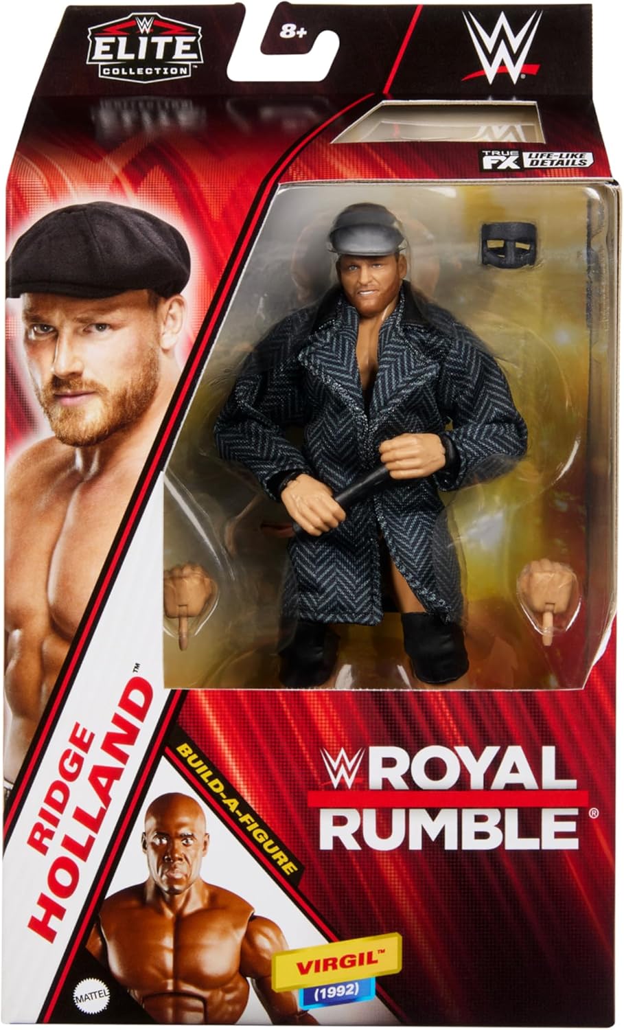 Mattel WWE Elite Collection Action Figure Royal Rumble Ridge Holland with Accessory and Virgil Build-A-Figure Parts, HVF80