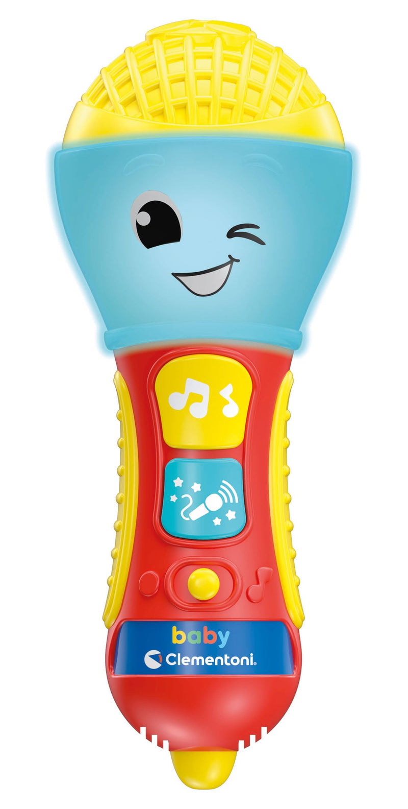 Clementoni - Baby Microfono per Bambini, Gioco Elettronico Musicale Prima Infanzia, Giocattolo 10-36 Mesi, Centro Attività Luci E Suoni, 17931