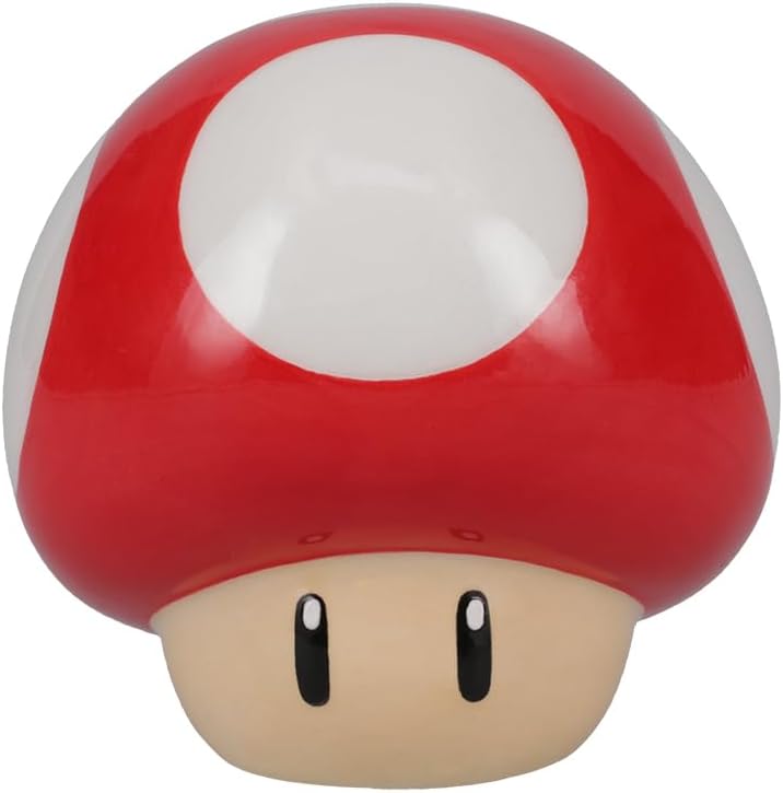 Super Mario Brothers Mushroom Salt and Pepper Shakers Officially Licensed Nintendo Red & Green 1-Up Ceramic Set for Kitchen & Home Decor, Housewarming Gift for Movie and Gaming Fans | Paladone