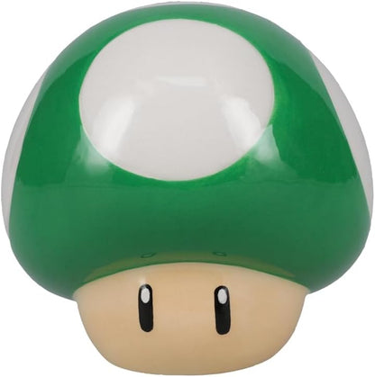 Super Mario Brothers Mushroom Salt and Pepper Shakers Officially Licensed Nintendo Red & Green 1-Up Ceramic Set for Kitchen & Home Decor, Housewarming Gift for Movie and Gaming Fans | Paladone