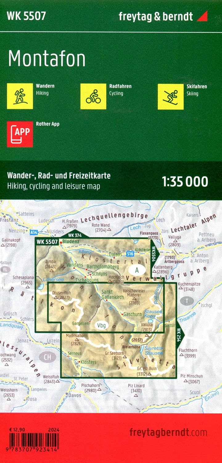 Montafon Hiking, Cycling & leisure Map