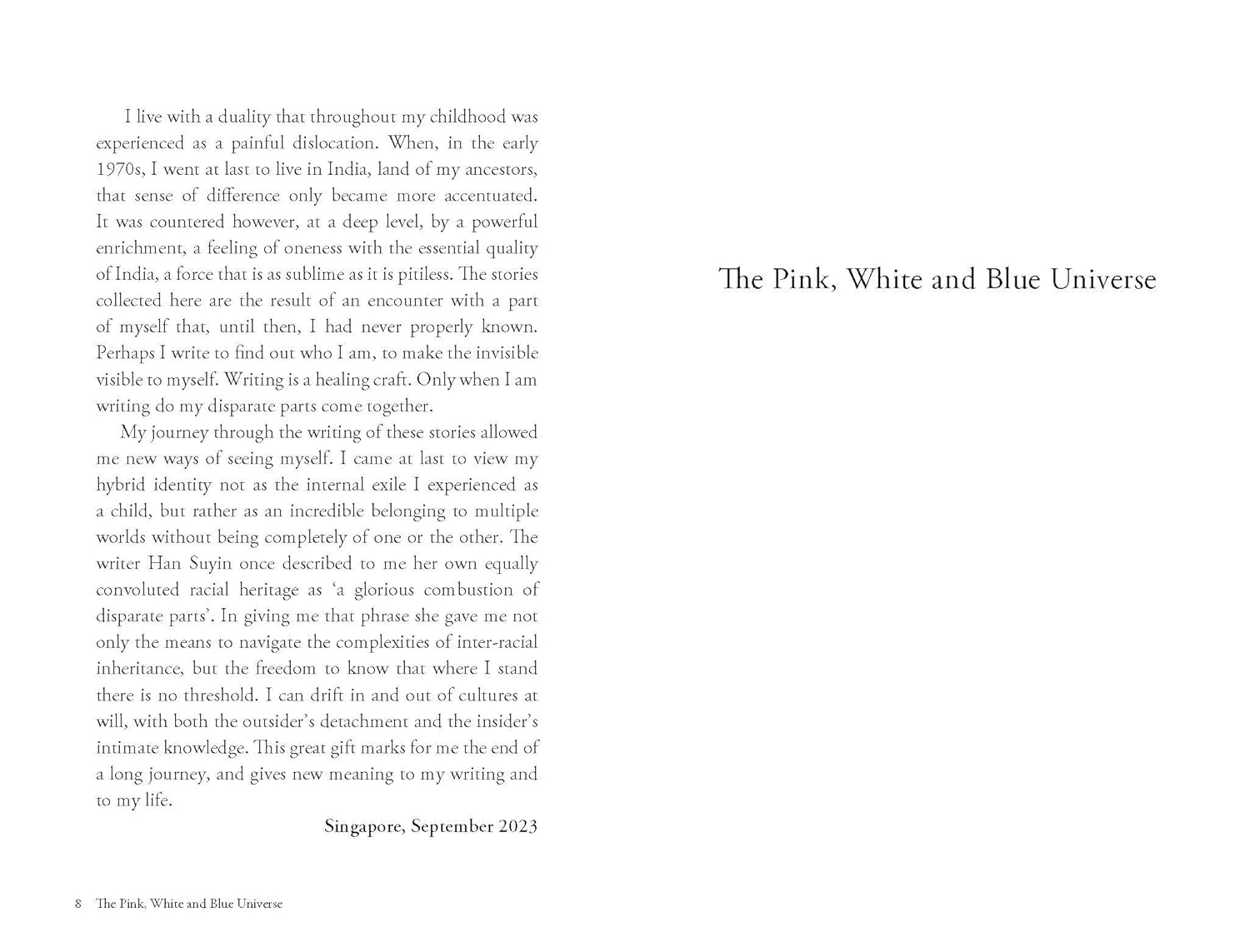 The Pink White and Blue Universe