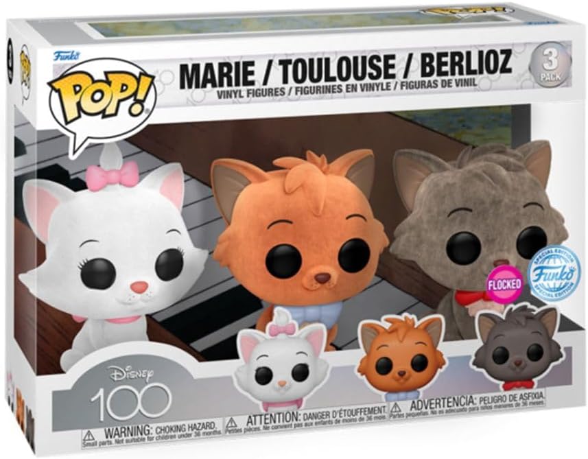Funko Marie, Toulouse, Berlioz Pop! - Disney Aristocats - Flocked Walmart Exclusive