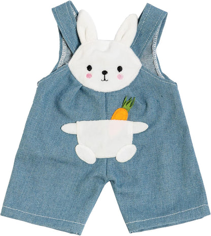 Heless 2316 - Ropa para muñecas en diseño Bunny Lou, Conjunto de 2 Piezas con Peto y Camisa a Rayas para muñecas y Peluches de 35 a 45 cm