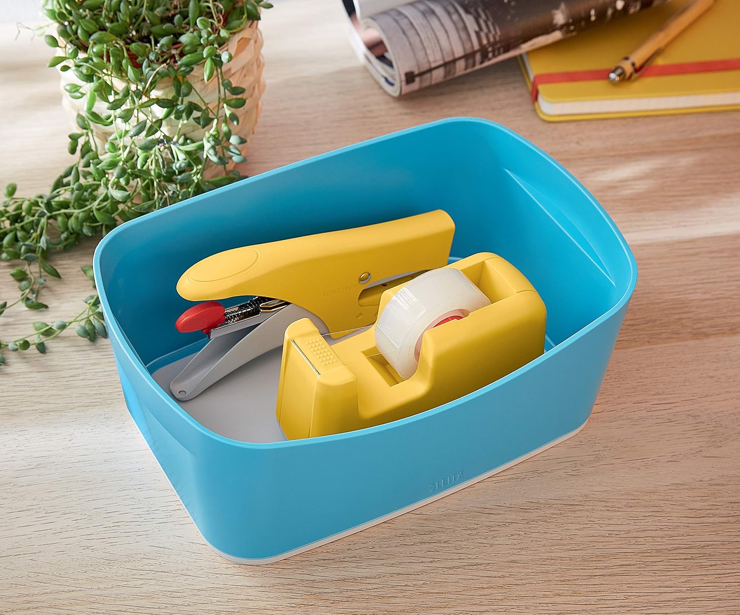 Leitz Tape Dispenser, Heavy Base With Tape, Cosy Range, Warm Yellow, 53670019