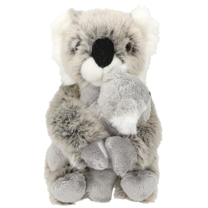 Depesche 12799 TOPModel Wild Koala Maman et Bébé, avec Fourrure Douce en Gris et Velcro aux Mains du Grand Animal en Peluche, Multicolor, Taille Unique