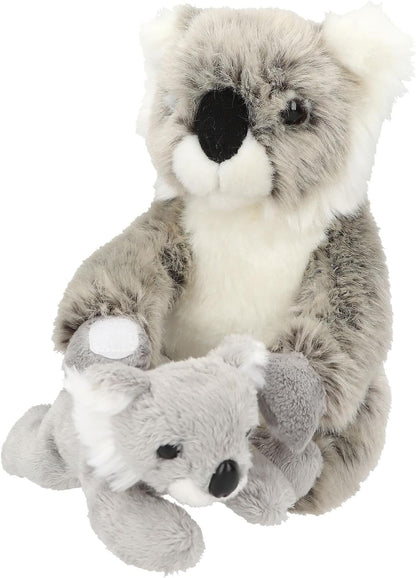 Depesche 12799 TOPModel Wild Koala Maman et Bébé, avec Fourrure Douce en Gris et Velcro aux Mains du Grand Animal en Peluche, Multicolor, Taille Unique