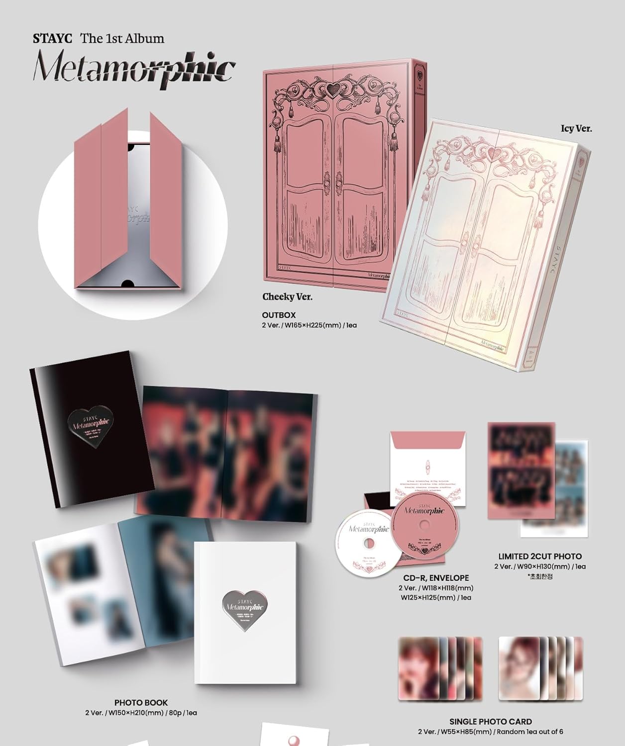 Metamorphic - Random Cover - incl. 80pg Photobook, 2-Cut Photo, Single Photocard, Sticker, StayC Fragrance Card, Uvit Photocard, Scene Card + Postcard