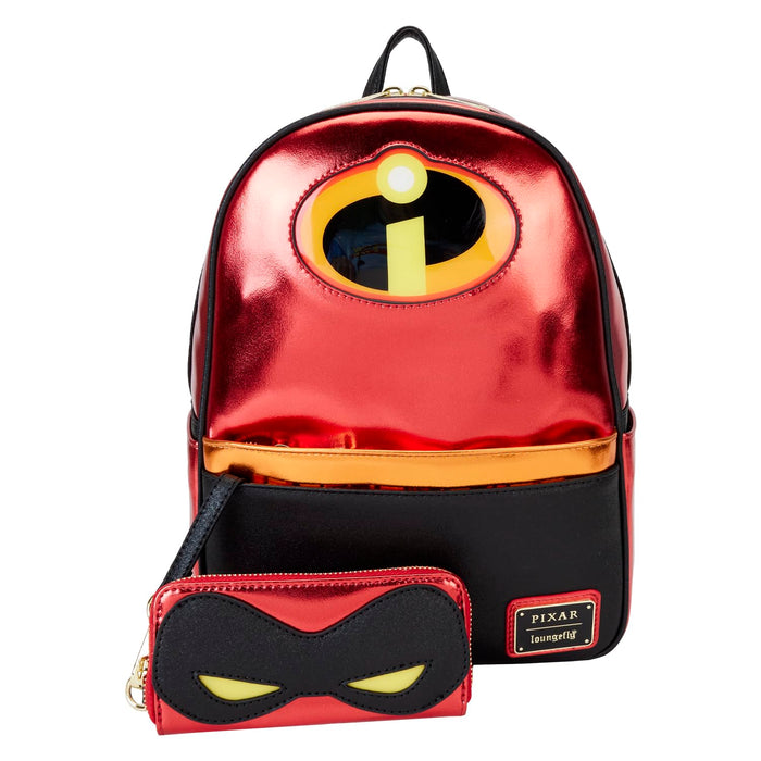Loungefly The Incredibles 20th Anniversary Light Up Metallic Mini Backpack with Coin Bag, Multi, Mini