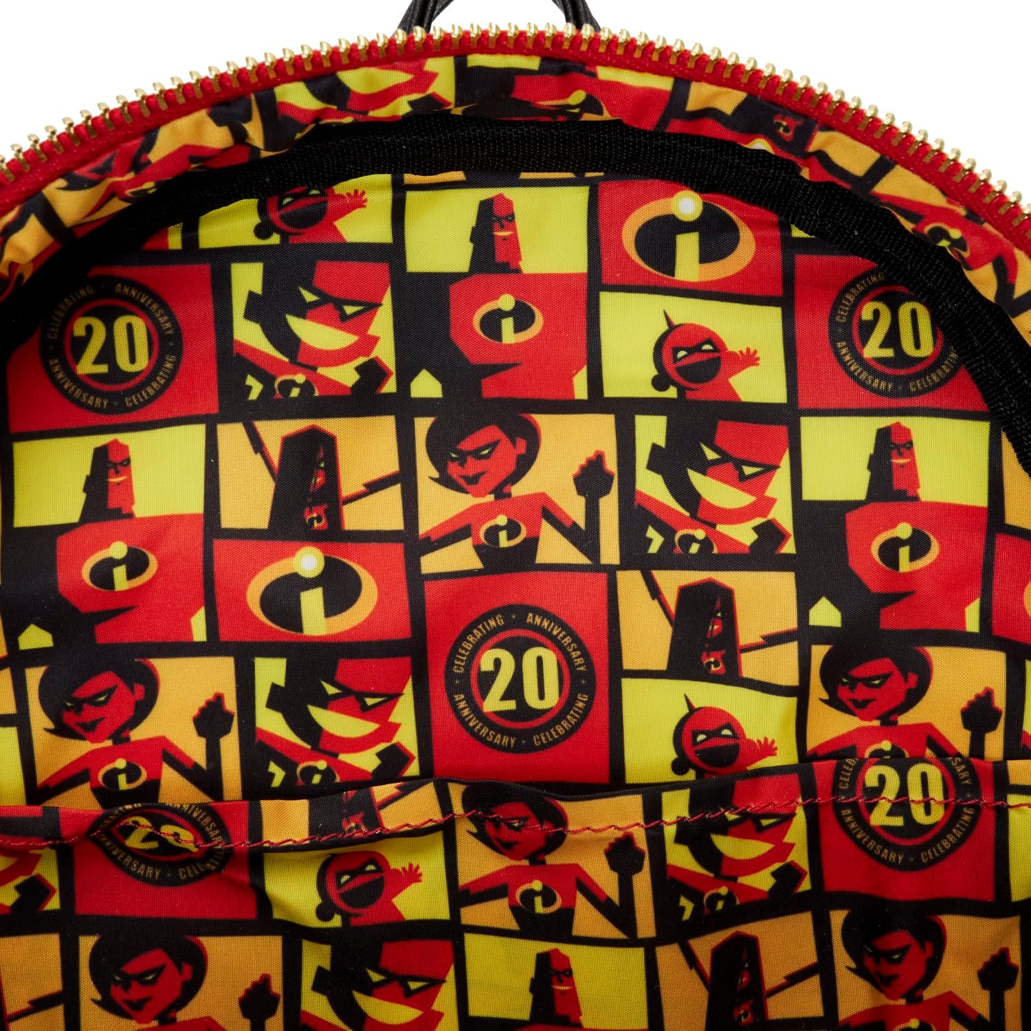 Loungefly The Incredibles 20th Anniversary Light Up Metallic Mini Backpack with Coin Bag, Multi, Mini