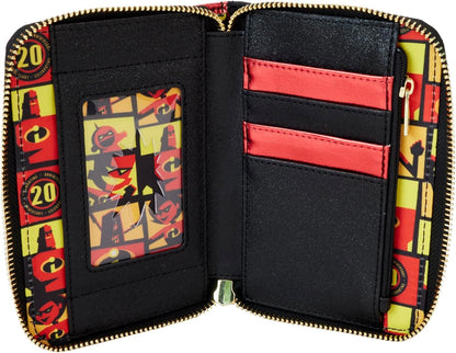 Loungefly The Incredibles 20th Anniversary Metallic Zip Around Wallet, Multicolor, Zip Around Wallet