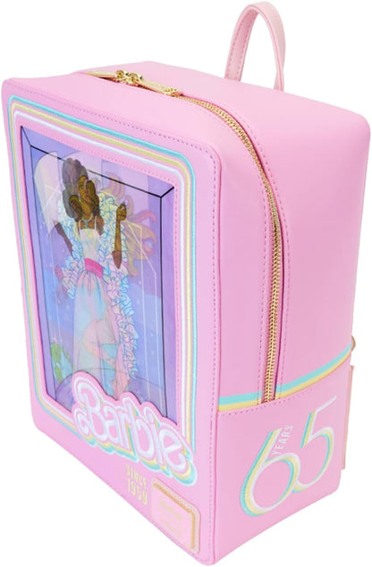 Loungefly Barbie 65th Anniversary Doll Box Triple Lenticular Mini Backpack, Multi, Mini