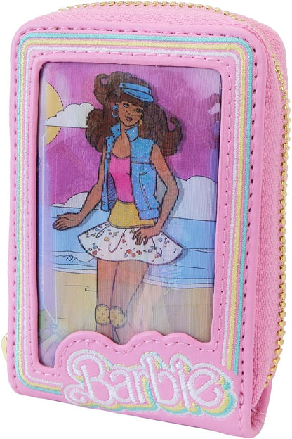 Loungefly Barbie 65th Anniversary Doll Box Triple Lenticular Zip Around Accordion Wallet, Multicolor, Zip Around Wallet