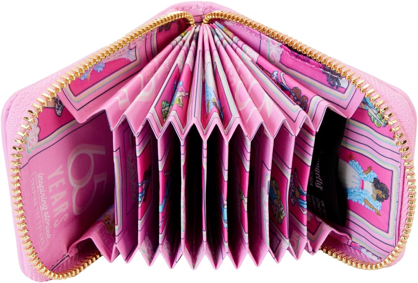 Loungefly Barbie 65th Anniversary Doll Box Triple Lenticular Zip Around Accordion Wallet, Multicolor, Zip Around Wallet