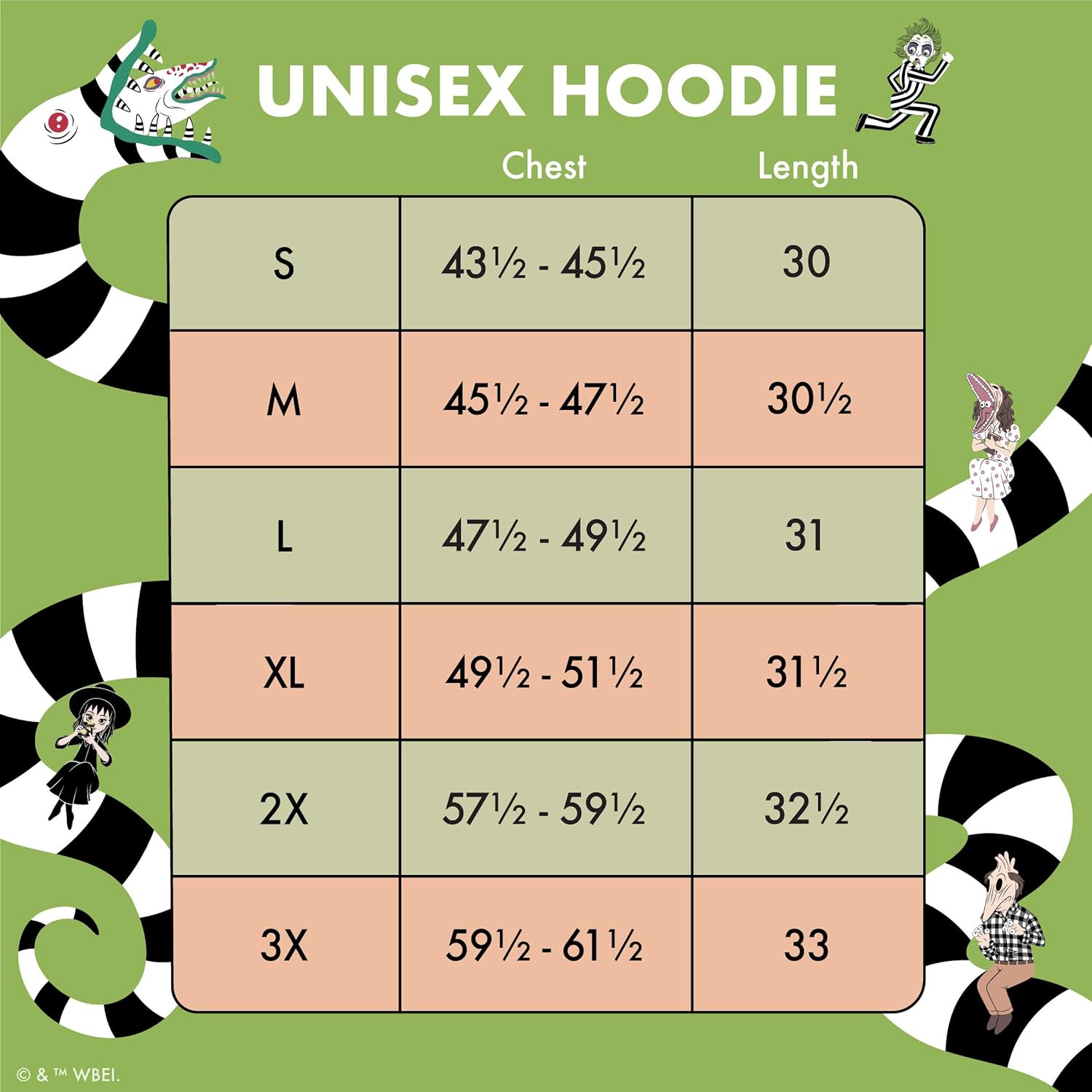 Loungefly Beetlejuice Unisex Hoodie Sweatshirt Medium