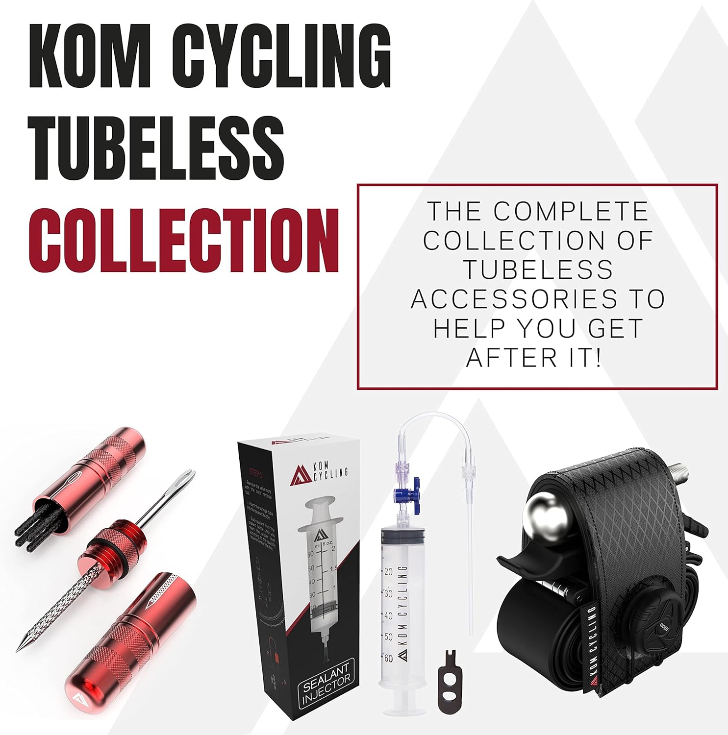 KOM Cycling Presta Valve Core Removal Tool Tubeless Tire Lever Set. Bicycle Tire Lever Set That Includes a Valve Core Remover. Great for Removing Presta Valve Cores with The Presta Valve Core Tool…