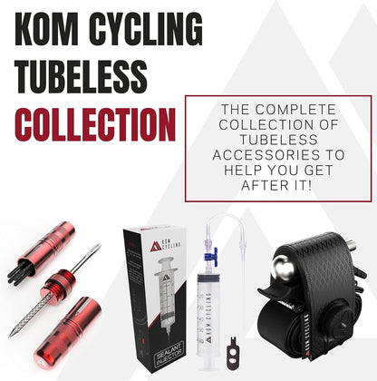 KOM Cycling Presta Valve Core Removal Tool Tubeless Tire Lever Set. Bicycle Tire Lever Set That Includes a Valve Core Remover. Great for Removing Presta Valve Cores with The Presta Valve Core Tool…