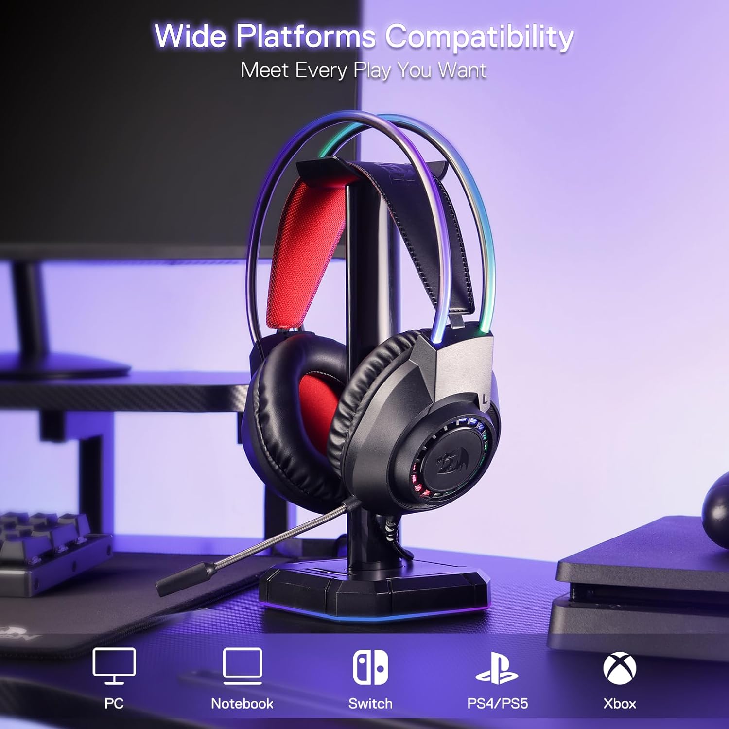 Headset - Redragon Screamh231 Rgb Wired Black