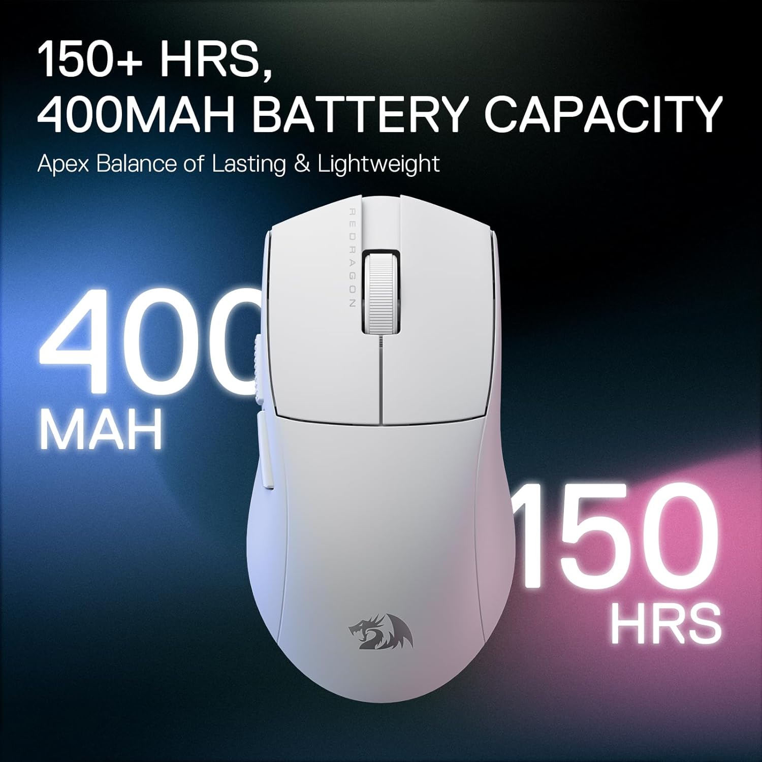 Redragon M916 PRO 3-Mode Wireless Gaming Mouse, 49G Ultra-Light 26K DPI Gamer Mouse w/Ergonomic Natural Grip Build, Full Programmable Buttons, Software Supports DIY Keybinds & DPI