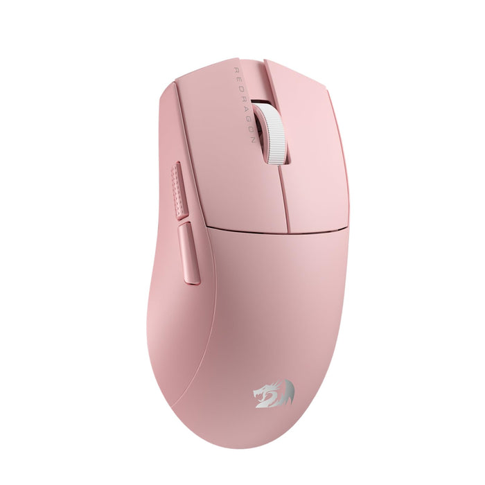 Redragon M916 PRO 3-Mode Wireless Gaming Mouse, 49G Ultra-Light 26K DPI Gamer Mouse w/Ergonomic Natural Grip Build, Full Programmable Buttons, Software Supports DIY Keybinds & DPI (1K Hz, Pink