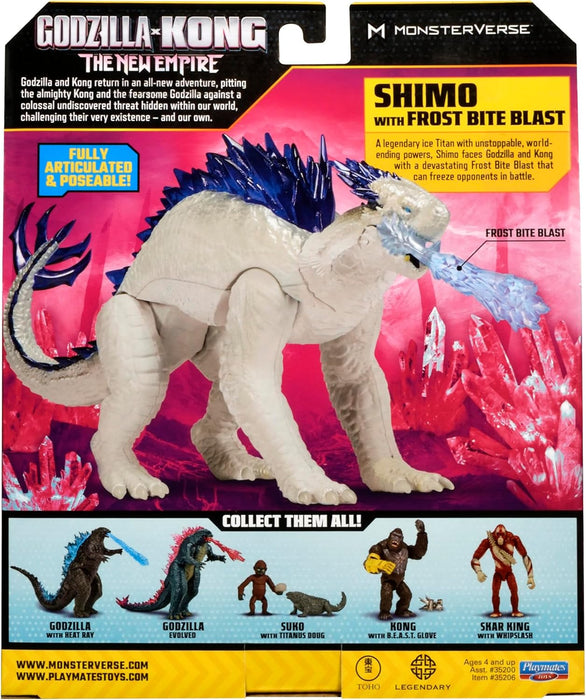 MonsterVerse Godzilla x Kong: The New Empire, 6-Inch Shimo Action Figure Toy, Iconic Collectable Movie Character, Includes Realistic Frost Bite Blast Feature, Toy Suitable for Ages 4 Years+ Toy Figure