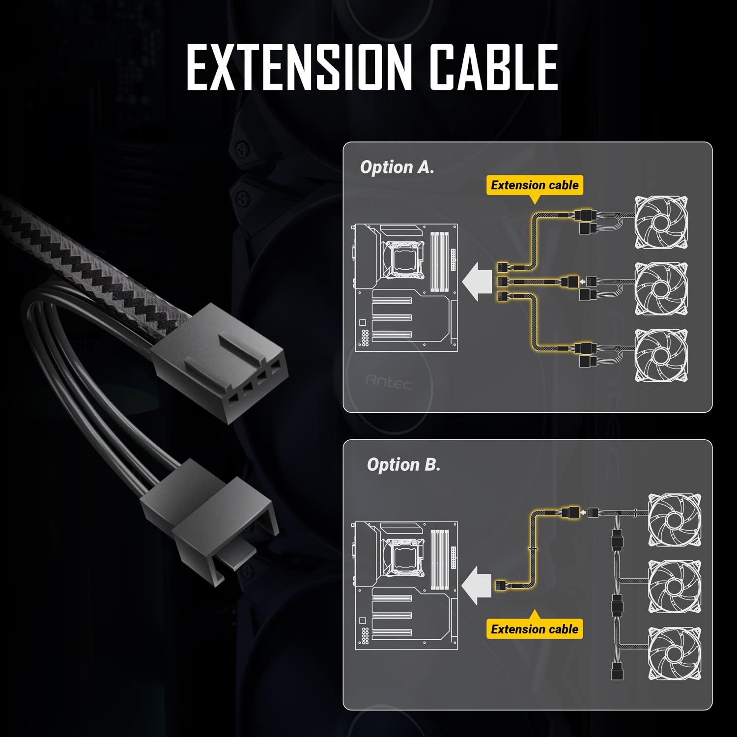 Antec 30 mm dicke Lüfter, 140 mmx30 mm Gehäuselüfter, Storm T3, PWM PC-Lüfter, 140 mm Lüfter, Premium-Hochleistungsgehäuseventilatoren, Computerlüfter mit 1500 U/min, Storm T3 Packungen