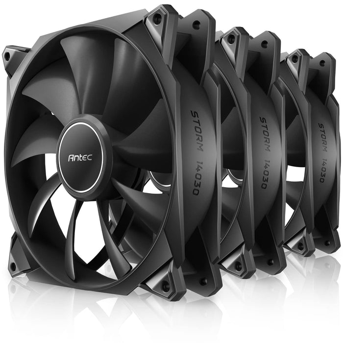 Antec 30 mm dicke Lüfter, 140 mmx30 mm Gehäuselüfter, Storm T3, PWM PC-Lüfter, 140 mm Lüfter, Premium-Hochleistungsgehäuseventilatoren, Computerlüfter mit 1500 U/min, Storm T3 Packungen