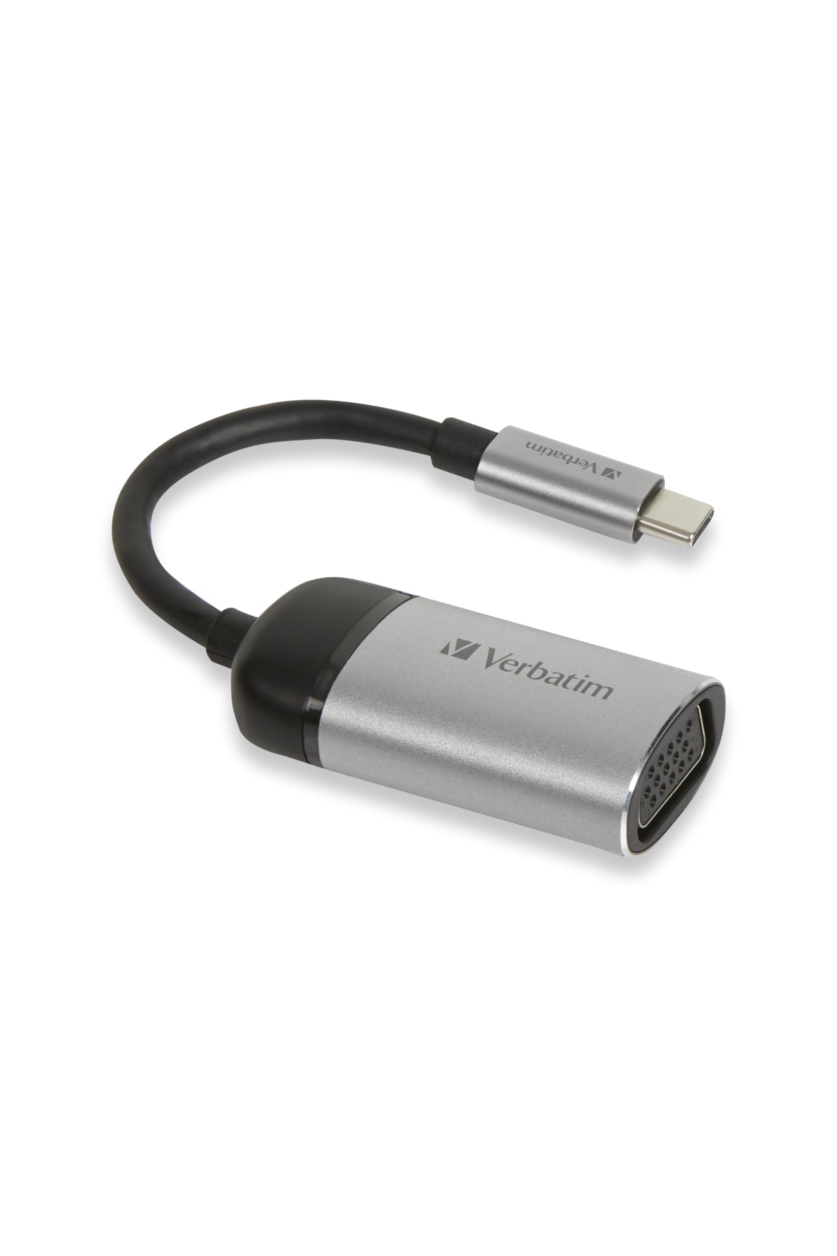 Verbatim USB-C to VGA Adapter - For Connecting USB-C Laptops and MacBooks to VGA Displays, Includes 10 cm USB-C Cable, silver