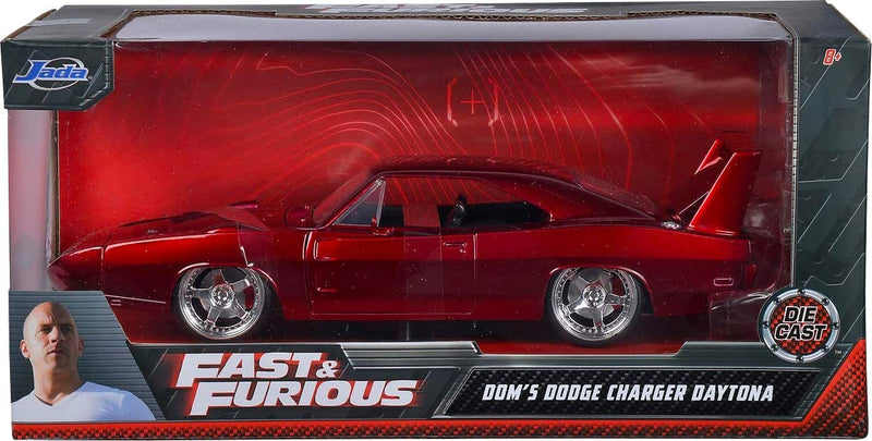 Jada 253203029 1969 Dodge Charger Fast And The Furious Diecast Replica Car, Daytona Red, standard size